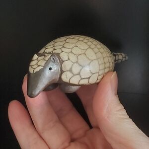 Signed Micol '92 Uruguay Beautiful Pottery Armadillo or Pangolin Original Micol